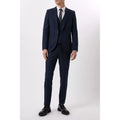 Navy - Pack Shot - Burton Mens Small Scale Check Slim Suit Jacket