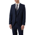 Navy - Front - Burton Mens Small Scale Check Slim Suit Jacket