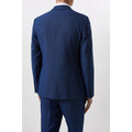 Blue - Back - Burton Mens Birdseye Slim Suit Jacket