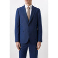 Blue - Close up - Burton Mens Birdseye Slim Suit Jacket