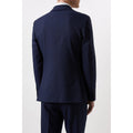 Navy - Back - Burton Mens Marl Single-Breasted Skinny Suit Jacket