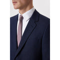 Navy - Side - Burton Mens Marl Single-Breasted Skinny Suit Jacket