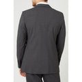 Charcoal - Back - Burton Mens Textured Tailored Suit Jacket