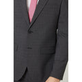 Charcoal - Side - Burton Mens Textured Tailored Suit Jacket
