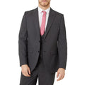 Charcoal - Front - Burton Mens Textured Tailored Suit Jacket