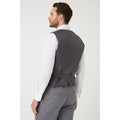 Grey - Back - Burton Mens Herringbone Double-Breasted Tailored Waistcoat