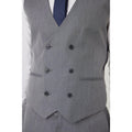 Grey - Lifestyle - Burton Mens Herringbone Double-Breasted Tailored Waistcoat