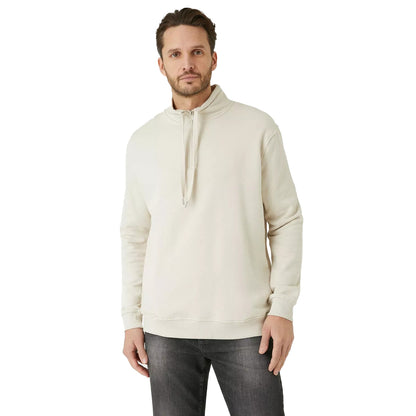 Off White - Front - Burton Mens Zip Funnel Neck Sweatshirt