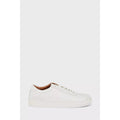 White - Side - Burton Mens Smart Leather Trainers