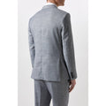 Blue - Back - Burton Mens Chambray Slim Suit Jacket