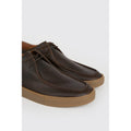 Dark Brown - Side - Burton Mens Lace Up Derby Shoes