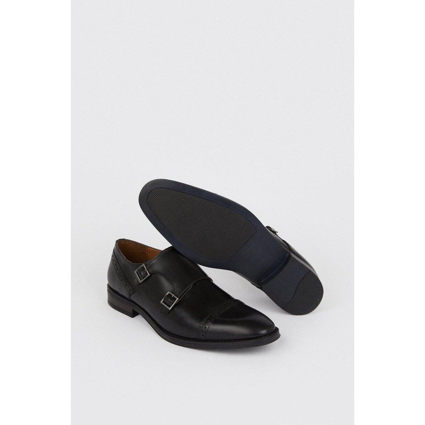 Black - Back - Burton Mens Leather Brogues