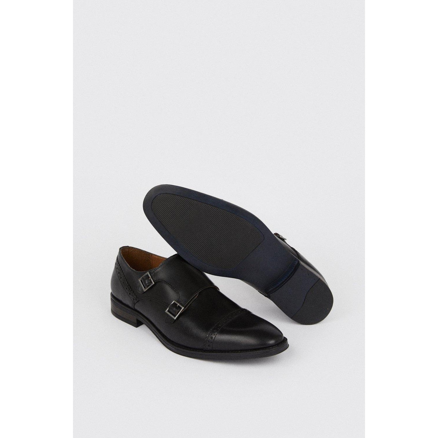 Black - Back - Burton Mens Leather Brogues