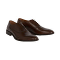 Tan - Front - Burton Mens 1904 Plain Leather Oxford Shoes
