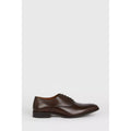Tan - Back - Burton Mens 1904 Plain Leather Oxford Shoes