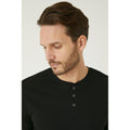Black - Side - Burton Mens Grandad Collar T-Shirt