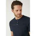 Navy - Side - Burton Mens Grandad Collar T-Shirt