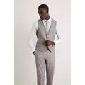 Grey - Pack Shot - Burton Mens Pow Checked Skinny Suit Jacket