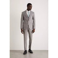 Grey - Close up - Burton Mens Pow Checked Skinny Suit Jacket