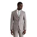 Grey - Front - Burton Mens Pow Checked Skinny Suit Jacket