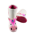 White - Front - LazyOne Childrens-Kids Unicorn Toasty Toez Slippers