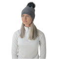 Grey-Black - Front - HyFASHION Womens-Ladies Alaska Diamante Bobble Hat