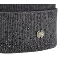 Grey-Black - Side - HyFASHION Womens-Ladies Alaska Diamante Bobble Hat