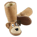 Brown - Back - LazyOne Childrens-Kids Dog Toasty Toez Slippers