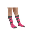 Grey-Pink - Back - Little Rider Childrens-Kids Merry Go Round Socks (Pack of 3)