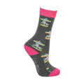 Grey-Pink - Pack Shot - Little Rider Childrens-Kids Merry Go Round Socks (Pack of 3)