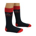 Navy-Red - Front - Hy Childrens-Kids Tractors Rock Socks (Pack Of 3)