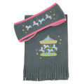 Grey-Pink - Front - Little Rider Merry Go Round Head Band And Scarf Set