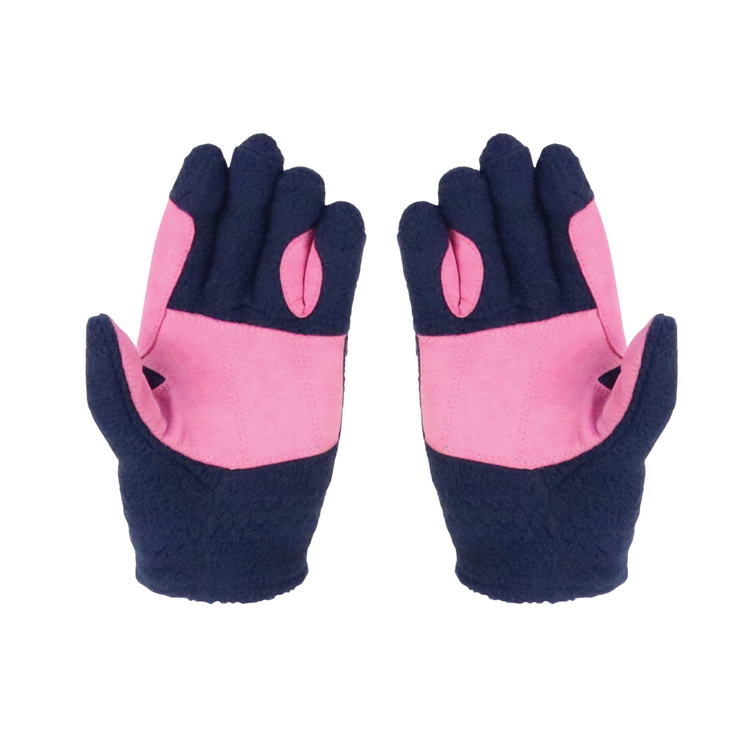 Navy-Pink - Lifestyle - Little Rider Childrens-Kids Fleece Riding Gloves
