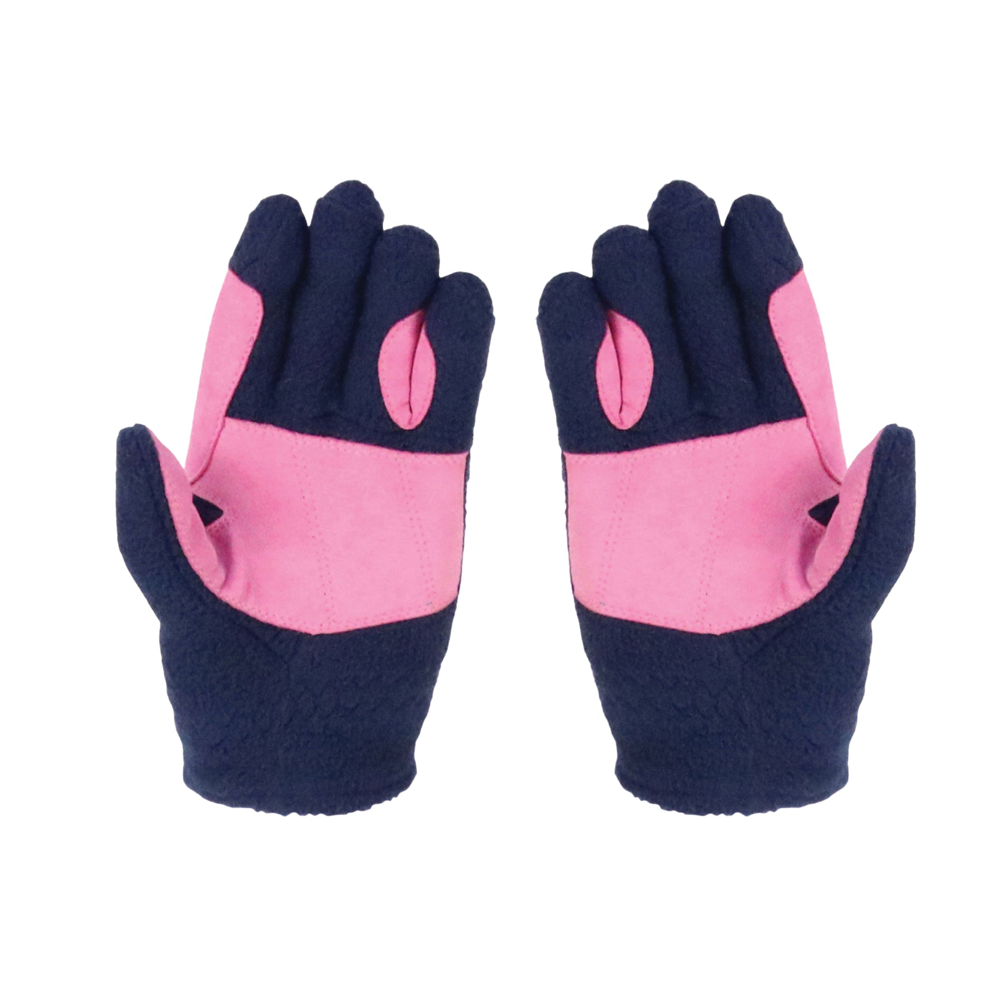 Navy-Pink - Lifestyle - Little Rider Childrens-Kids Fleece Riding Gloves