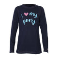 Navy - Front - Little Rider Childrens-Kids I Love My Pony Collection Long-Sleeved T-Shirt