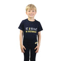 Navy-Yellow - Side - Little Knight Childrens-Kids Be Brave T-Shirt