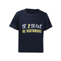 Navy-Yellow - Front - Little Knight Childrens-Kids Be Brave T-Shirt