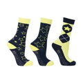 Navy-Yellow - Front - Hy Childrens-Kids Stella Socks Set (Pack of 3)