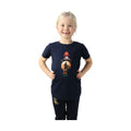 Navy - Side - Hy Childrens-Kids Thelwell Collection Badge T-Shirt