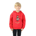 Red - Side - Hy Childrens-Kids Thelwell Collection Badge Drawstring Hoodie