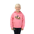 Pink - Side - Hy Childrens-Kids Thelwell Collection Badge Drawstring Hoodie
