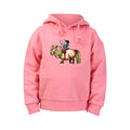Pink - Front - Hy Childrens-Kids Thelwell Collection Badge Drawstring Hoodie