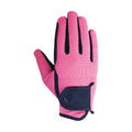Navy-Pink - Front - Hy Childrens-Kids Belton Riding Gloves