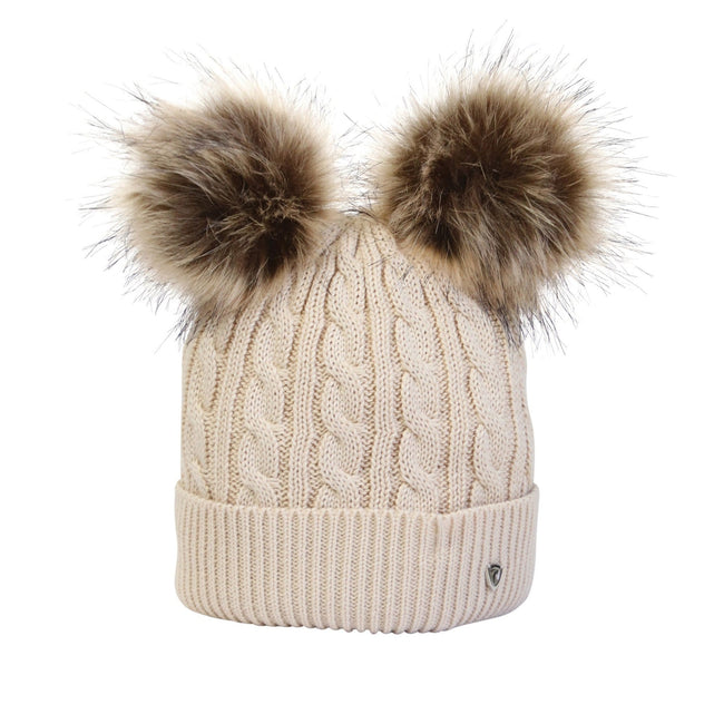 Beige - Front - Hy Childrens-Kids Morzine Beanie