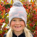 Grey-Pink - Back - Hy Childrens-Kids Flaine Hat