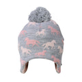 Grey-Pink - Front - Hy Childrens-Kids Flaine Hat