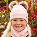 Pink - Back - Healthy Pet Childrens-Kids Morzine Hat And Scarf Set