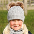Grey - Back - Healthy Pet Childrens-Kids Morzine Hat And Scarf Set