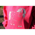 Fuchsia - Back - British Country Collection Girls Twinkle Pony Glitter Hoodie