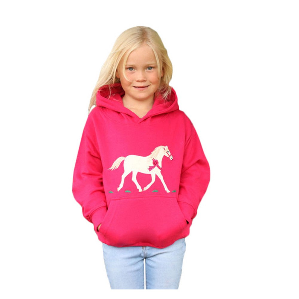 Fuchsia - Front - British Country Collection Childrens-Kids Champion Pony Hoodie